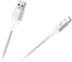 Rebel Cablu USB2.0 A - USB type C 0.5m alb panzat Rebel (RB-6001-050-W)