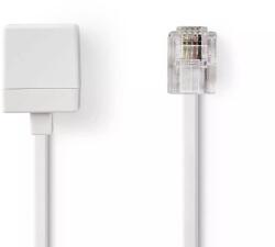 Nedis Cablu extensie telefonie RJ11 tata - RJ11 mama 10m alb Nedis (TCGP90205WT100) - balutatech