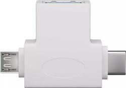 Goobay Adaptor USB 3.0 A mama la tata micro USB +USB Type C tata alb Goobay (55555) - balutatech