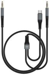 XO Cablu Jack 3.5 mm - USB type C + Jack 3.5 mm 1m negru XO-NB178B (XO-NB178B) - balutatech