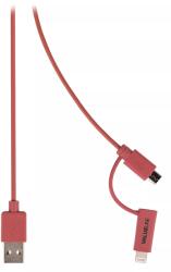 Valueline Cablu alimentare si sincronizare rosu USB 2.0 A tata - micro B tata cu adaptor lightning 1m cupru Valueline (VLMP39400R1.00) - balutatech