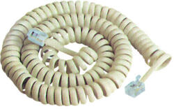  Cablu telefonic RJ10 spiralat 2.1m alb (15895)