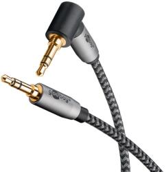 Goobay Cablu audio stereo 1m textil impletit Jack 3.5 mm - 3.5 mm 90 grade tata-tata aurit Goobay 65278 (65278) - balutatech