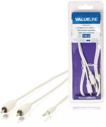 Valueline Cablu audio jack stereo 3.5 mm tata - 2x RCA tata 1m alb Valueline (VLMB22200W10) - balutatech