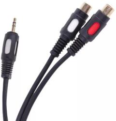 Cabletech Cablu adaptor Jack tata 3.5 mm la 2x RCA mama 25cm dublu ecranat Cabletech (KPO3872) - balutatech