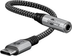 Goobay Cablu adaptor USB-C la mufa Jack 3.5 mm mama 15cm textil Goobay 74056 (74056) - balutatech