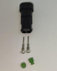 TE Connectivity Set conector cablu Superseal 1.5 tata mufa 2 pin 2 pini inclusi + 2 garnituri incluse IP67 TE Connectivity 282104-1-SET-M (282104-1-SET-M) - balutatech