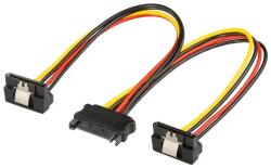  Cablu adaptor SATA mama - 2x SATA 90grade tata 20cm (21843)