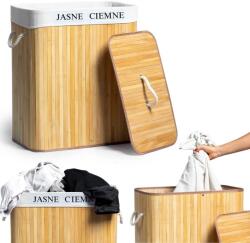 Bauerkraft Coș de rufe din bambus cu două compartimente și capac 100 l - 1 bucată