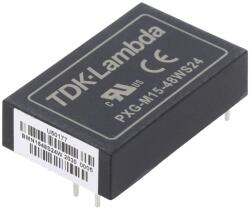 TDK-Lambda Convertor DC/DC 15W 18-75V la 24V (PXG-M15-48WS24)