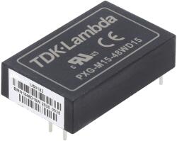 TDK-Lambda Convertor DC/DC 15W 18-75V 15V/-15V (PXG-M15-48WD15)
