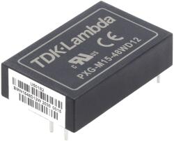 TDK-Lambda Convertor DC/DC 15W 18-75V 12V/-12V (PXG-M15-48WD12)