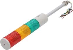 Qlight Coloană de semnalizare LED 24V roșu/ambră/verde (ST56LF-3-24-RAG)