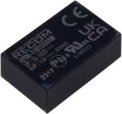 Recom Convertor DC/DC 6W 36-160V la 15V (RP06-11015SRAW)