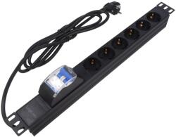 LogiLink Prelungitor cu 6 prize Schuko LOGILINK, 16A, 230VAC, 2m, negru (PDU6C02)