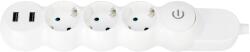 HOFF Prelungitor Hoff 3 prize cu USB 2.4 A, 3 m (1051457)