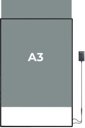 Leziter Rama pentru postere cu iluminare LED A3, aluminiu negru, 297x420 mm (UTLB-A3)