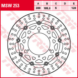 TRW Set 2 Discuri Frana Fata Plutitor 300/105, 3x5mm 6x120mm Diametru Gaura Fixare 6, 5mm Inaltime (spatiere) 0 Bmw F (MSW253)