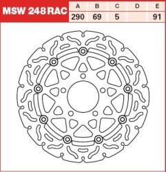 TRW Set 2 Discuri Frana Fata Plutitor 290/69x5mm 5x91mm Diametru Gaura Fixare 10, 5mm Inaltime (spatiere) 0 Suzuki Gsf 1500 (MSW248RAC)