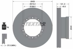 TEXTAR Set 2 Discuri Frana Fata Dreapta/Stanga (430mmx45mm) Saf B 08.05 (93308700)