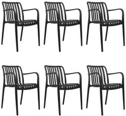 Modesto Design Strips Arm Karszék Szett Polipropilén Fekete Áttört Csíkos 6 db (KH1501100285.SET6)