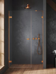 NEW TRENDY Oxia Copper Brushed uși de duș 120 cm înclinabilă cupru periat/sticlă transparentă AXJ-0674-WU (AXJ0674WU)