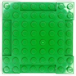 LEGO® Parts 2628 - Plate, modificată 8 x 8 x 2/3 cu adâncituri 1 x 4 (verde deschis) (2628)