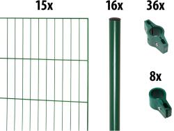 Floraworld egyrudas hálós kerítéspanel készlet 150 cm x 30 m x Ø 34 mm mohazöld