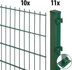 Floraworld kétrudas hálós kerítéspanel talplemezzel 80 cm x 20 m 60/40 mohazöld