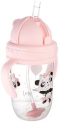 Canpol babies Pahar cu pai și greutate 270 ml Exotic Animals roz 56/606