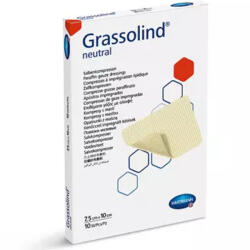  Grassolind steril, semleges kenőccsel impregnált sebfedő háló, 7, 5 × 10 cm