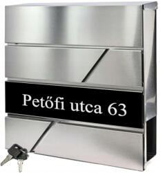 Batadecor Rozsdamentes (INOX) fém postaláda, gravírozott felirattal "10