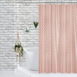 JACQUARD Perdea de Dus Jacquard Model Romburi, Roz Pudrat, Marime 180 180 cm, Poliester si Polipropilena, 12 Inele Incluse Covor baie