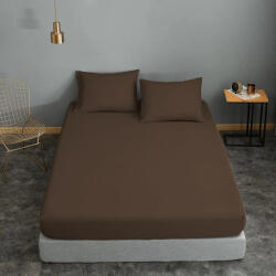 Le Blanc Cearșaf Dublu cu Elastic 150x200+20cm. Cotton Line 7002188-26F Maro (7002188-26F)