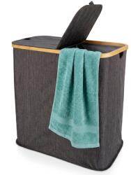 Bathroom Solutions Coș de rufe pliabil cu două compartimente, gri, 90 l