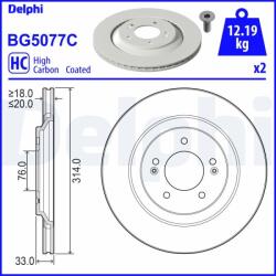 DELPHI Disc frana DELPHI BG5077C (BG5077C) - fixbox