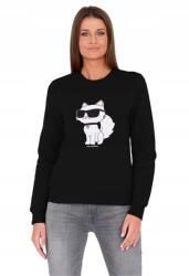 KARL LAGERFELD fekete pulóver Ikonik 2.0 Choupette Sweat M (230W1802)