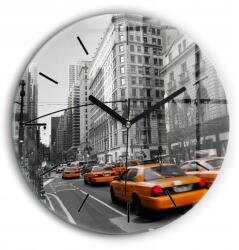  Manhattan üveg falióra és taxi kerek fekete fi 60cm (010010500050200243883)