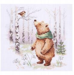  Keresztszemes hímzőkészlet Az erdő meséi. Megjött a tavasz 16x16cm (0-241)