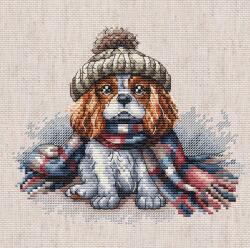  Cavalier King Charles spániel keresztszemes hímző készlet (P037)