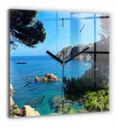  Üveg falióra Gyönyörű Klasszikus Díszes Csendes Costa Brava tengerpart 60x60 (010010500080200268371)