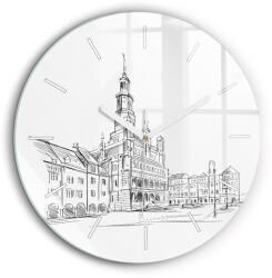  Falióra Vázlat az óvárosról Poznań kerek fehér fi 60cm (010010500050100271312)