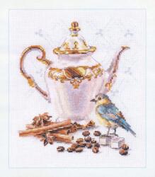  Keresztszemes hímzőkészlet Kávéínyenc 15x18 cm (5-21)
