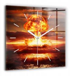  Üveg falióra Gyönyörű Klasszikus Díszes Csendes Atombomba Robbanás 60x60 (010010500080100270899)