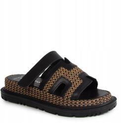 Boccato 767.306 Fekete Barna Bőr Flip-flop Papucs 38