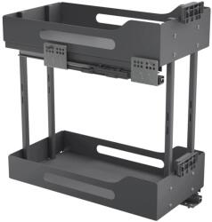 Stolmet Cargo Pro Box kosár szekrényhez 30cm 2 polc, Teljes kihúzás, Önbehúzó antracit (W-2370-300.P68-STOLMET)