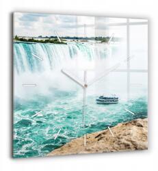  Nyomtatott üveg óra Csendes mechanizmus Loft Fali Csónak és Niagara (010010500080100271851)