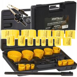 Kraft&Dele Lyukasztó Készlet Fához És Fémhez 17db 19-76mm Bőrönd Adapter KD10758 (KD10758)