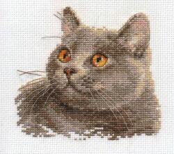  Keresztszemes hímzőkészlet Brit macska 12x11 cm (0-134)