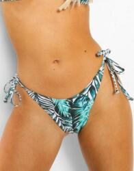 Boohoo Trópusi mintás bikini alsó, megkötős 90E (XXL)